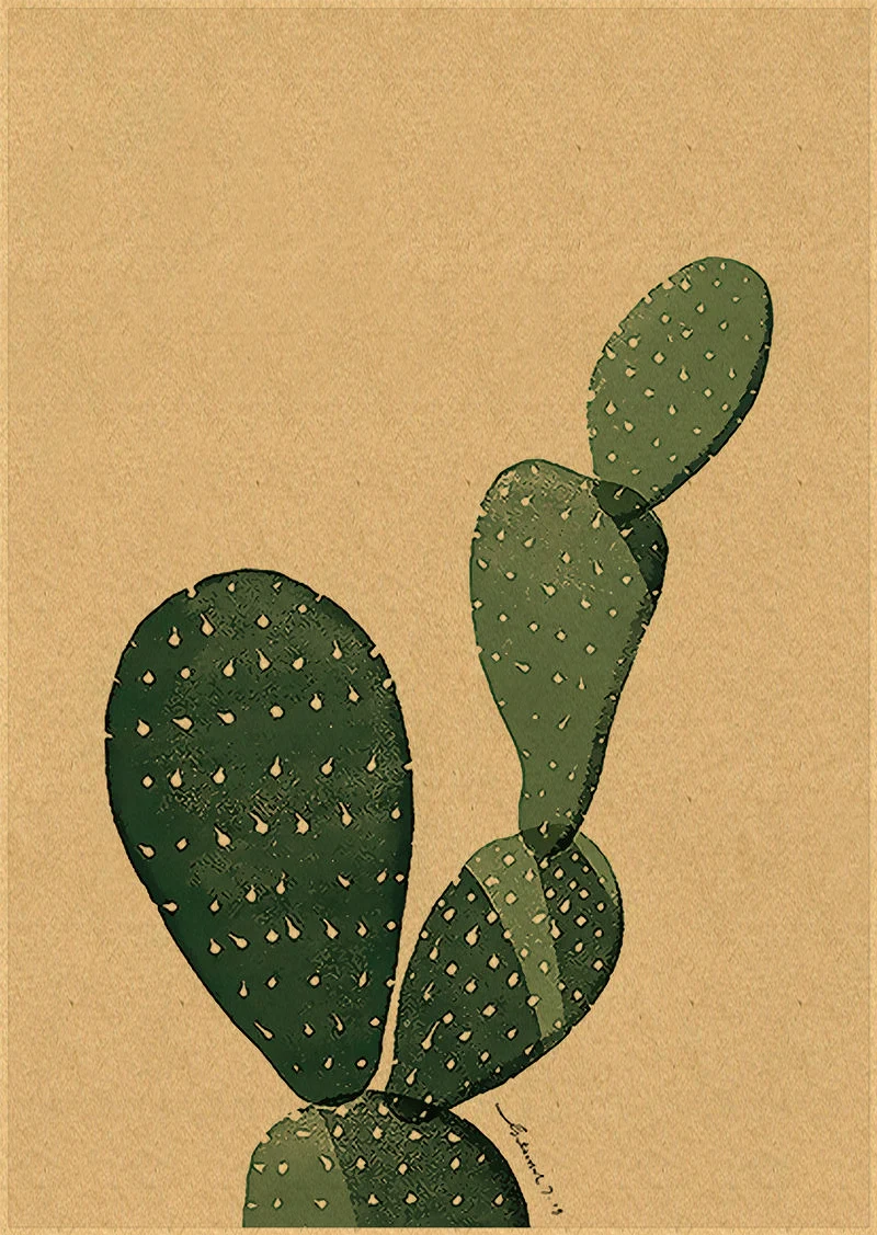 Акварельные листья на стену в зеленом стиле растения скандинавском крафт-бумага