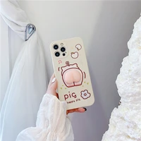 agrotera soft tpu case cover for iphone 7 8 plus x xs xr 11 pro max se 2020 12 mini cute cartoon funny pig butt stress reliever