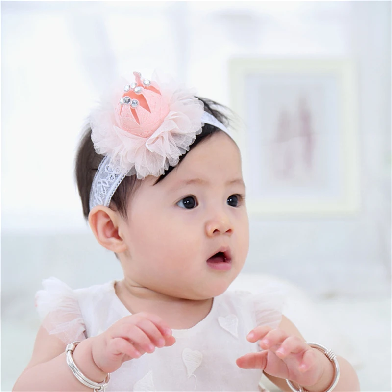 

Модные аксессуары для волос для девочек; Эластичная лента для волос с цветами; Стразы; Корона; Кружевной головной убор; Повязка на голову для...