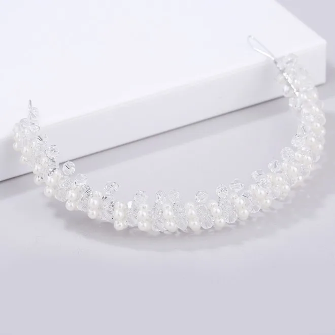 Повязка на голову с жемчугом и кристаллами для подружки невесты | Украшения