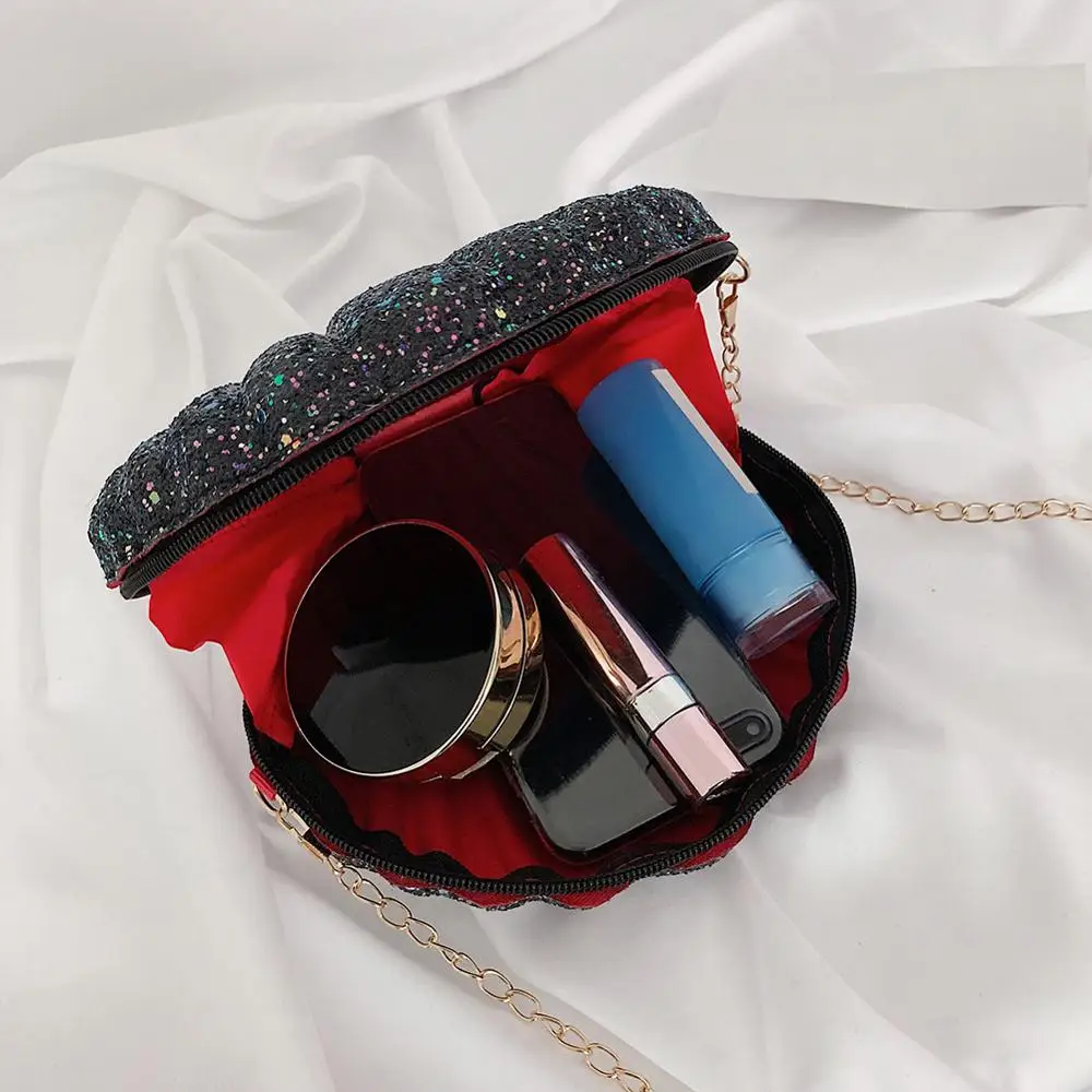 

Cute Sequins Small Shell Bag Shoulder Handbags Phone Money Pouch Chain Crossbody Bags for Women