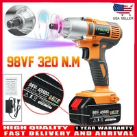 320nm 14 in electric impact wrench brushless cordless rechargeable spanner hand power tool compatible with makita 1 battery