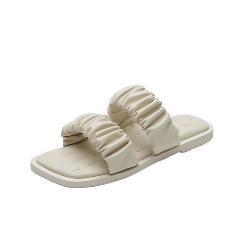 

Women's shoes slippers 2021 summer new fold flat bottom all-match outer wear soft bottom one-word sandals and slippers women