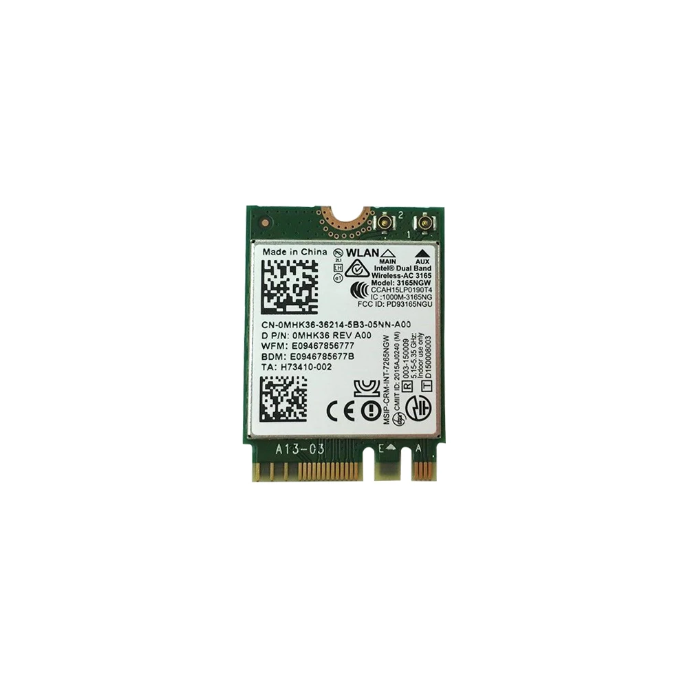 

Оригинальная беспроводная сетевая карта 0MHK36 MHK36 для Dell Inspiron 13 7000 7359 5378 5368 7378