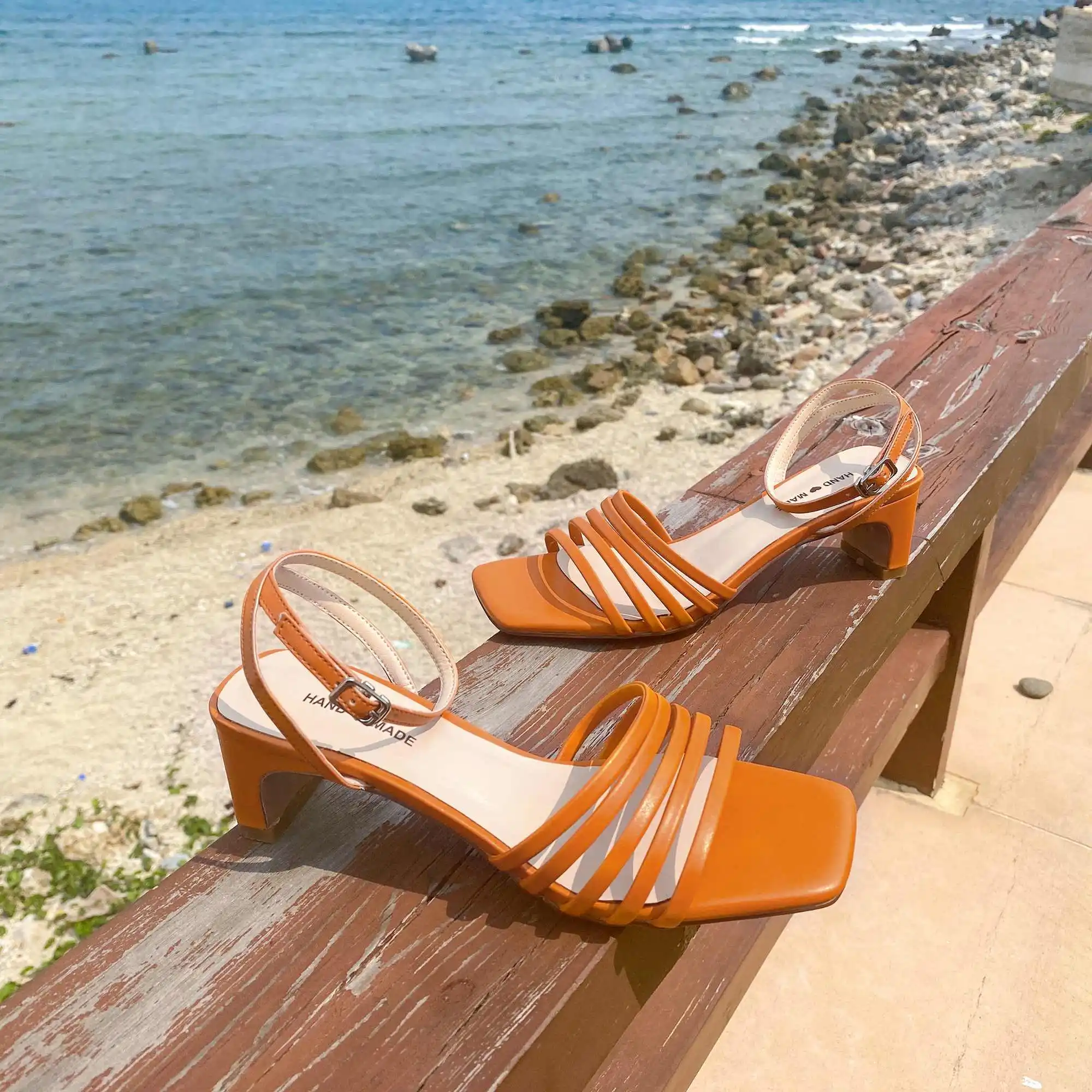 Krazing pot/Лидер продаж Обувь на высоком каблуке с открытым носком в Корейском стиле