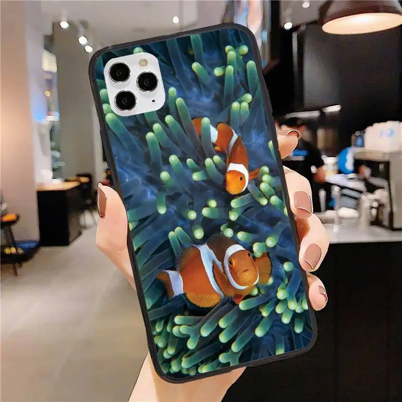 

Cute Clownfish Phone Case for iphone 11 12 Pro Max Black Cover Xs X XR 7 8 6 6S Plus 5 5S SE 2020 Fundas Coque Etui