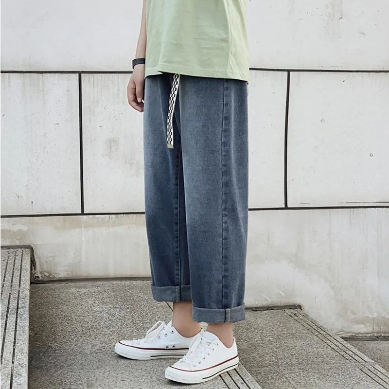 

Hip Hop Denim Trousers Mens S-2Xl Straight Jeans Men's Fashion Washed Retro Casual Jeans Pants Men Streetwear Wild Loose