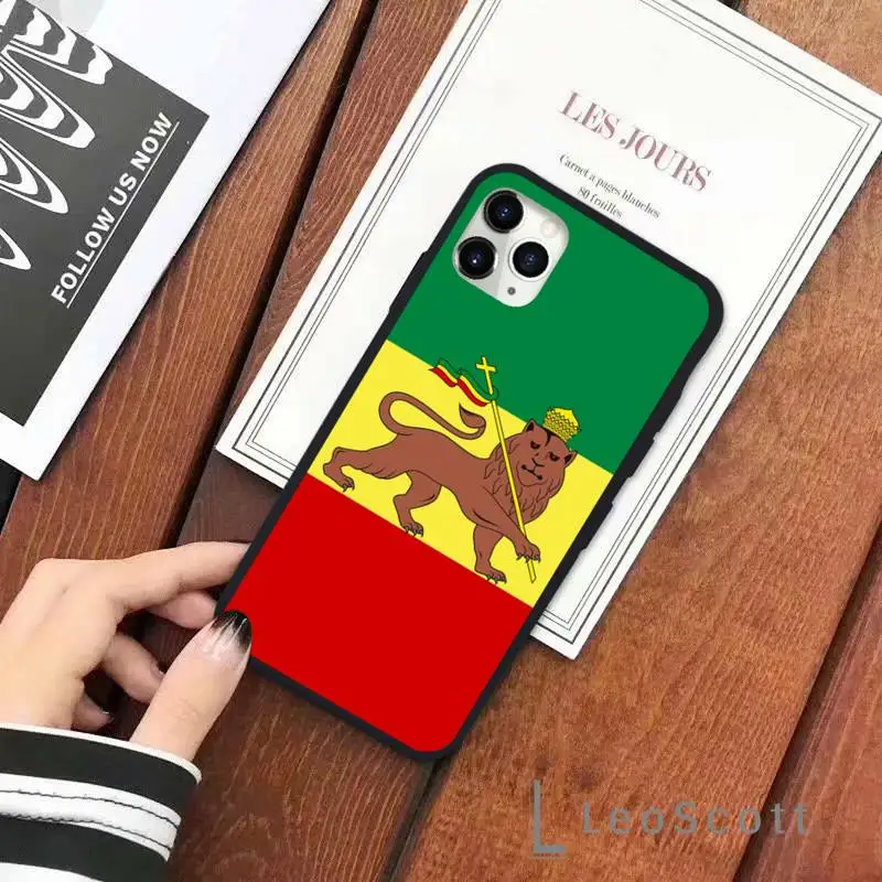 

Retro ethiopia flag pattern Phone Case for iPhone 11 12 pro XS MAX 8 7 6 6S Plus X 5S SE 2020 XR Soft silicone