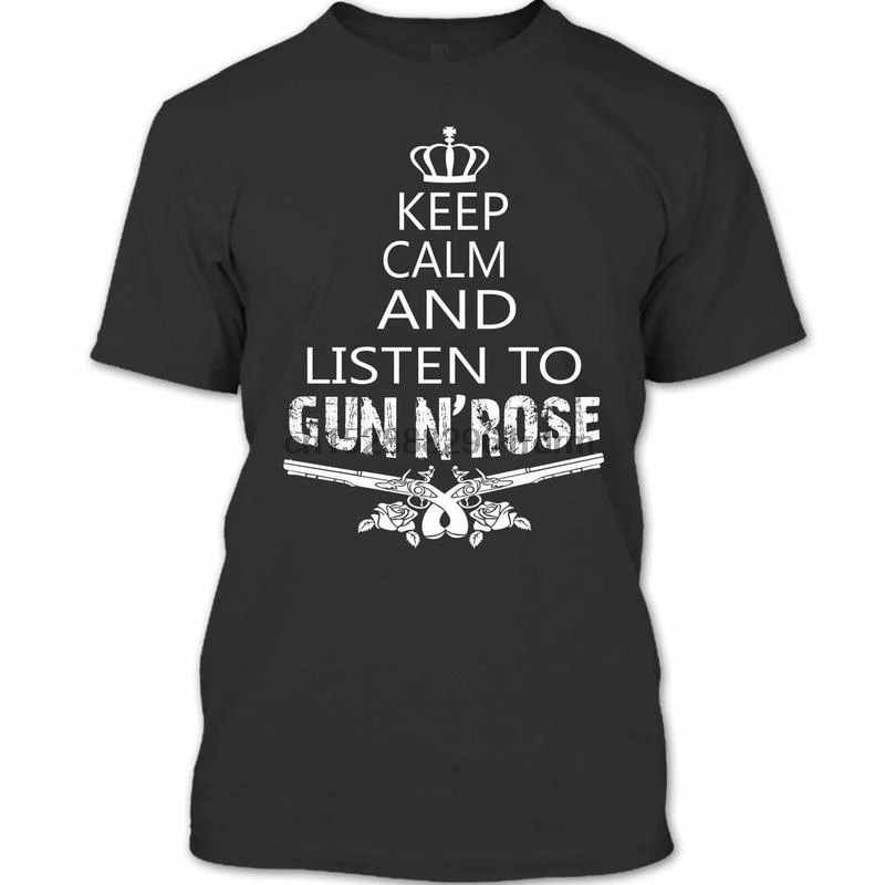 Футболка с надписью Keep Calm and Слушайте к Gun N Rose|Мужские футболки| |