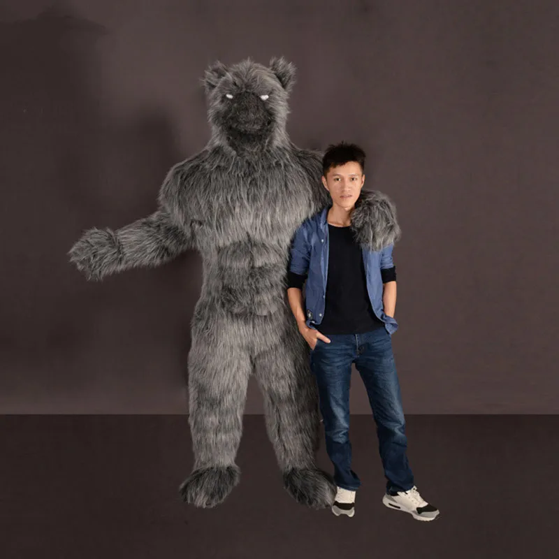 Надувной длинный меховой талисман 2 м Карнавальный Костюм Волка вечерние игровые