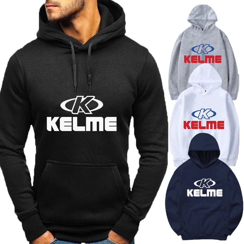 

Новинка 2021, осенне-зимняя однотонная толстовка с принтом логотипа Kelme на осень и зиму, Мужская Дизайнерская Повседневная Спортивная толстов...