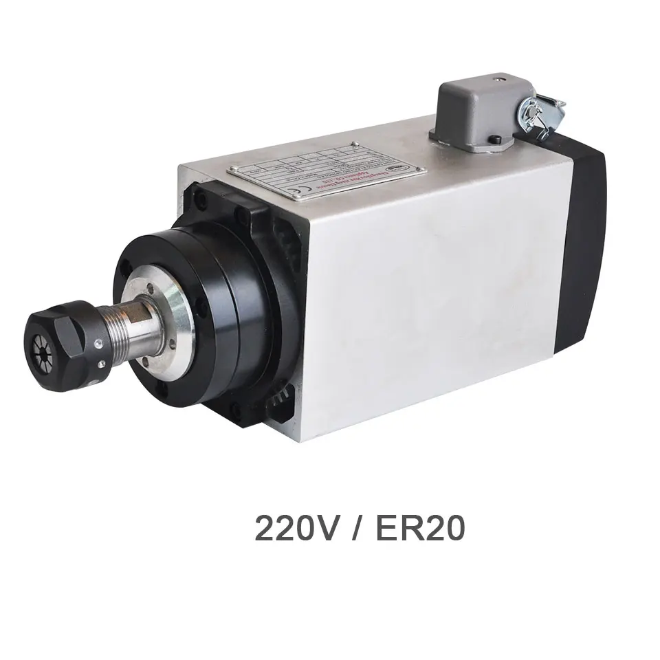 220V ER20 Daedalus CNC мотор шпинделя 220 В/380 В шпиндель 3 кВт с воздушным охлаждением квадратный двигатель ER200 Фрезерный резак гравировальный инструмент - Цвет: 220V ER20