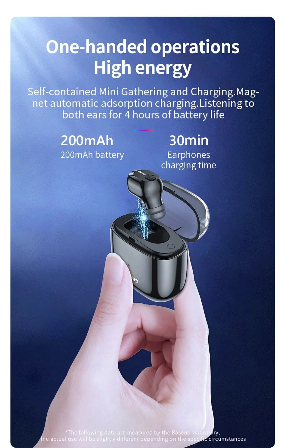 Baseus W01 TWS Bluetooth 5,0 настоящие беспроводные наушники, мини беспроводные наушники с микрофоном, гарнитура для Xiaomi iPhone