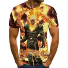 Мужская и женская футболка с коротким рукавом, Повседневная Удобная футболка с 3D-принтом Призрачного гонщика, лето 2020