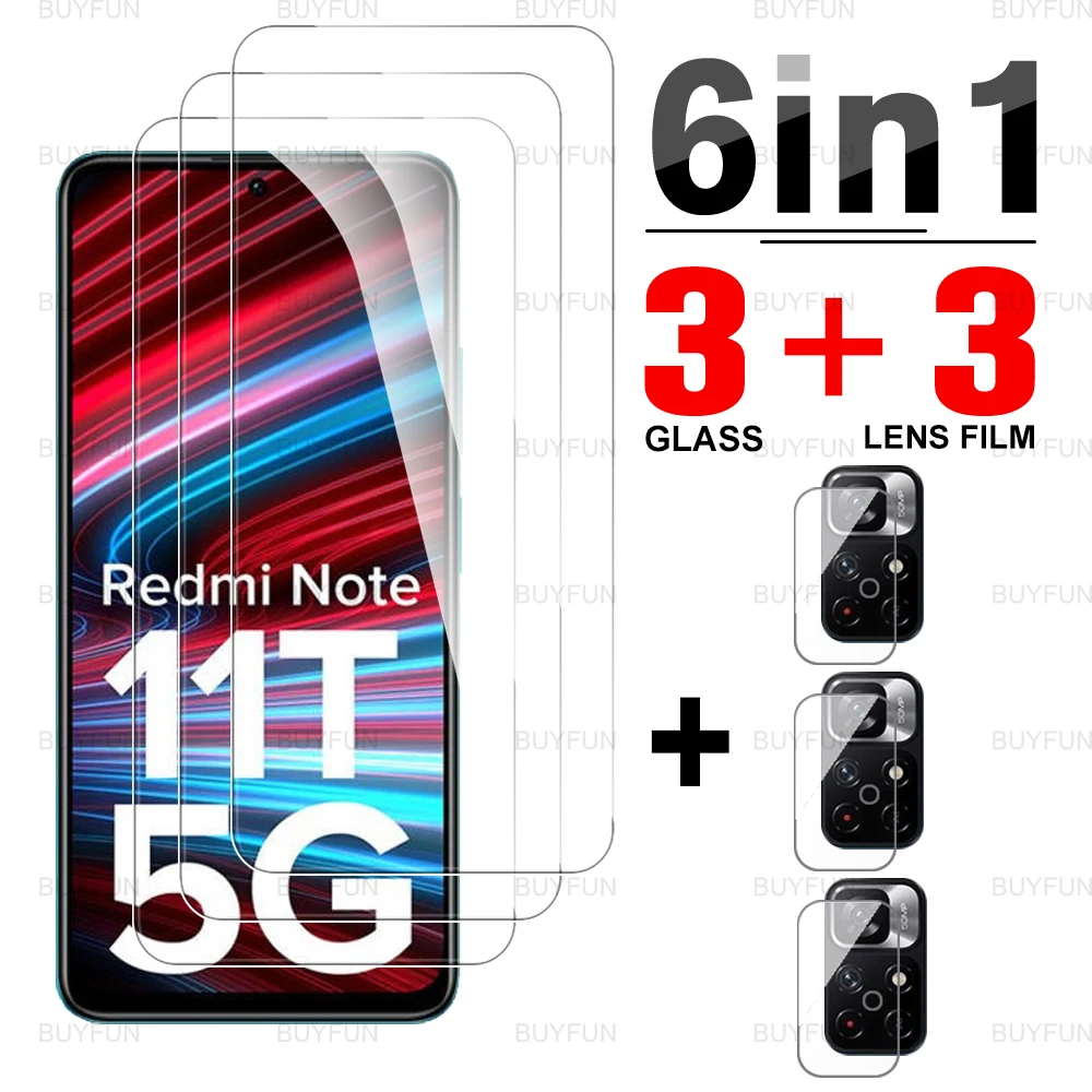 

Чехол 6 в 1 из закаленного стекла для Xiaomi Redmi Note 11 T 5G, Защита экрана для Redmi Redmy Note 11 T Note11 T 5G 6,6 дюйма, пленка для камеры