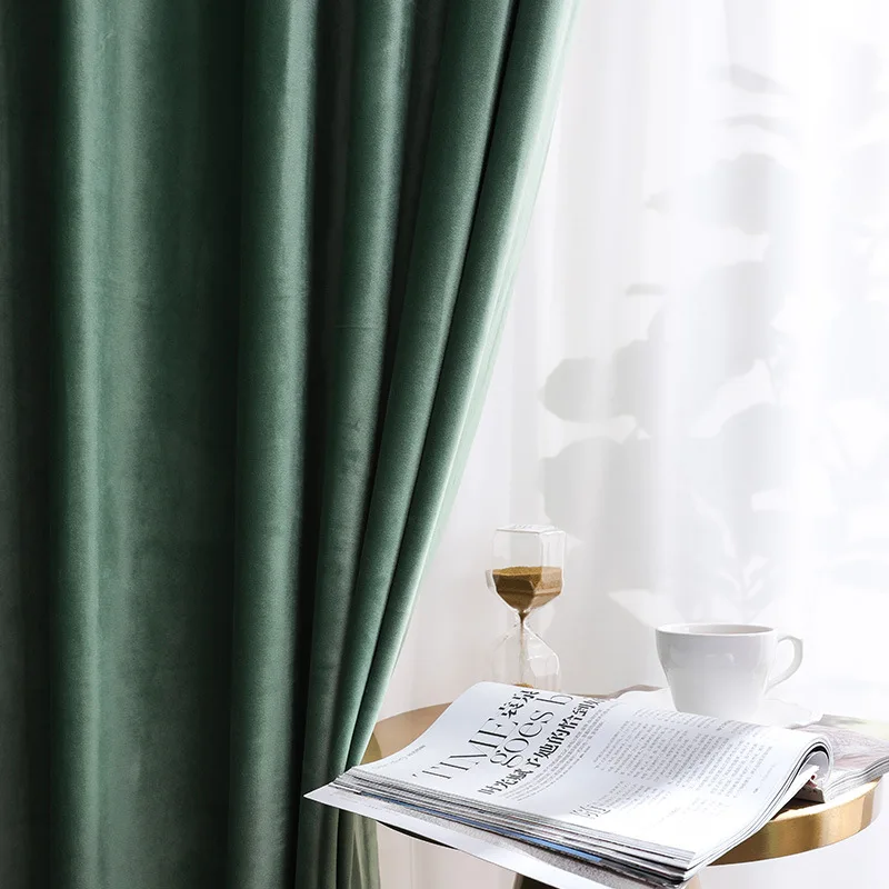 

Светильник; Роскошная женская обувь, расшитая зелеными бархат Шторы окна Шторы однотонные Цвет плотные Шторы для Спальня и Гостиная