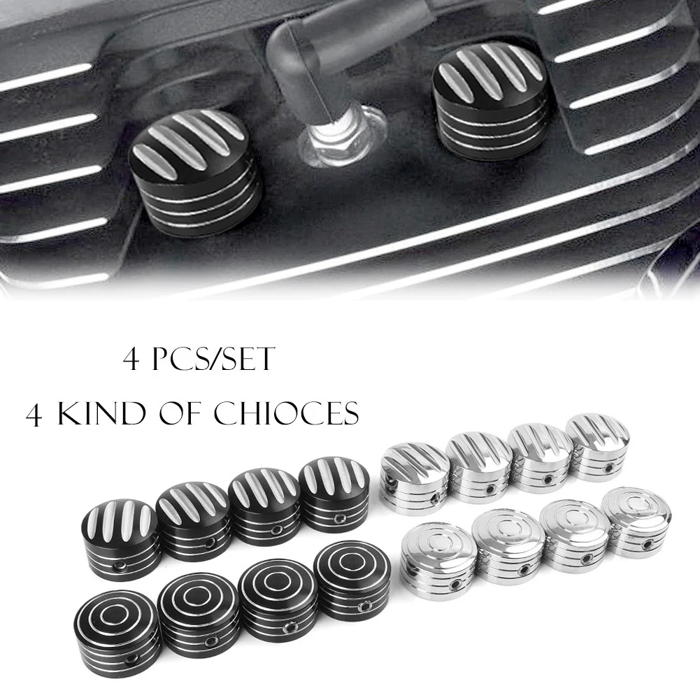 

4x Bolts Toppers Cap Cover for Harley 1986-later XL & 2008-2013 XR & 1985-1999 Evolution 1340 & 1999-later Twin Cam Black Chrome