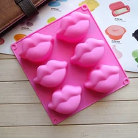 6 cavity 3d mouth lips shaped fondant cake silicone mold for chocolate mold pastry soap candy making molds decoration tools