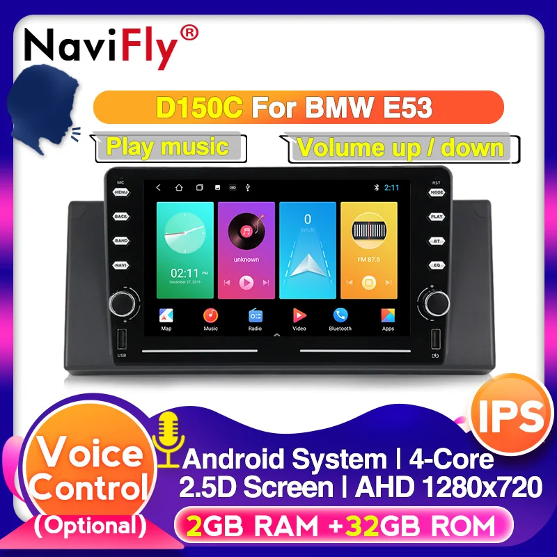 NaviFly Android system DSP IPS for 5 Series BMW E39 X5 E53 Car Multimedia GPS navigation BT RDS Radio wifi 4G SIMS | Автомобили и