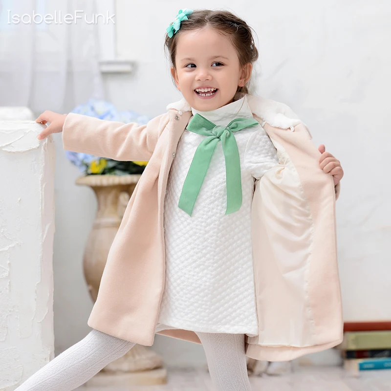 Новое поступление 2020 зимнее пальто в испанском стиле для девочек с воротником