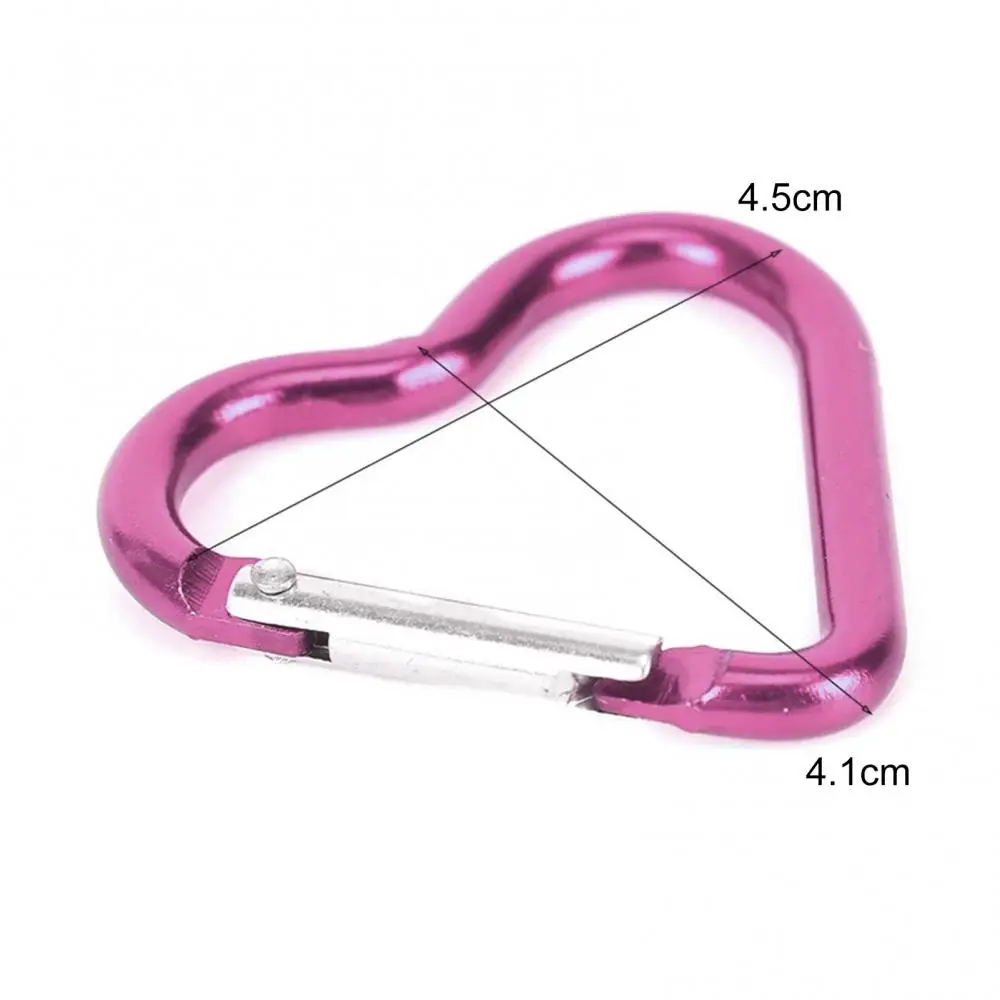 

5Pcs Mini Heart Shape Water Bottle Hanging Buckle Aluminum Carabiner Outdoor Mountaineering Clip Keyring Hook Hiking Camp Tool