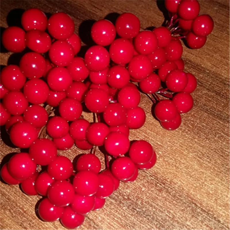100 шт Искусственные ягоды ручной работы для рождества свадьбы вечеринки красные