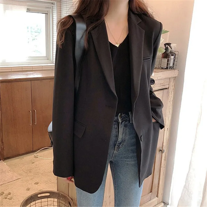 

Women's Suit Blazer Basic Jacket Women's Short Female Coat Women's Top Slim Small Coat Plus Size Womens Tops Blouses Autumn