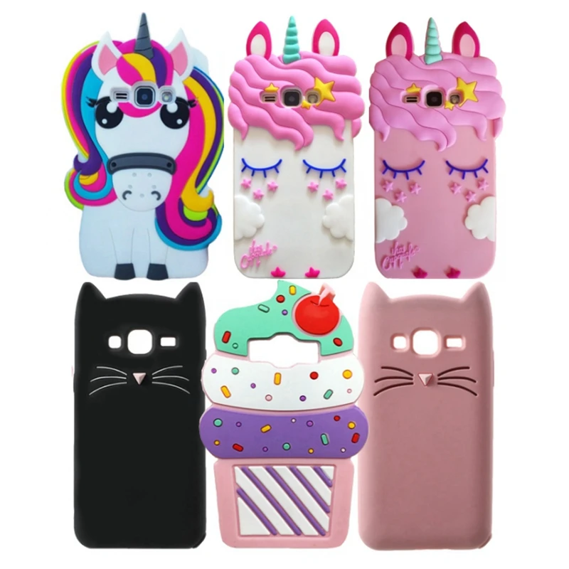 

Cute 3D Unicorn Cat Soft Silicone Capa Case For Samsung Galaxy J1 (2016) J120 J120F J1 2016 SM-J120F Cartoon Funda Phone Cases