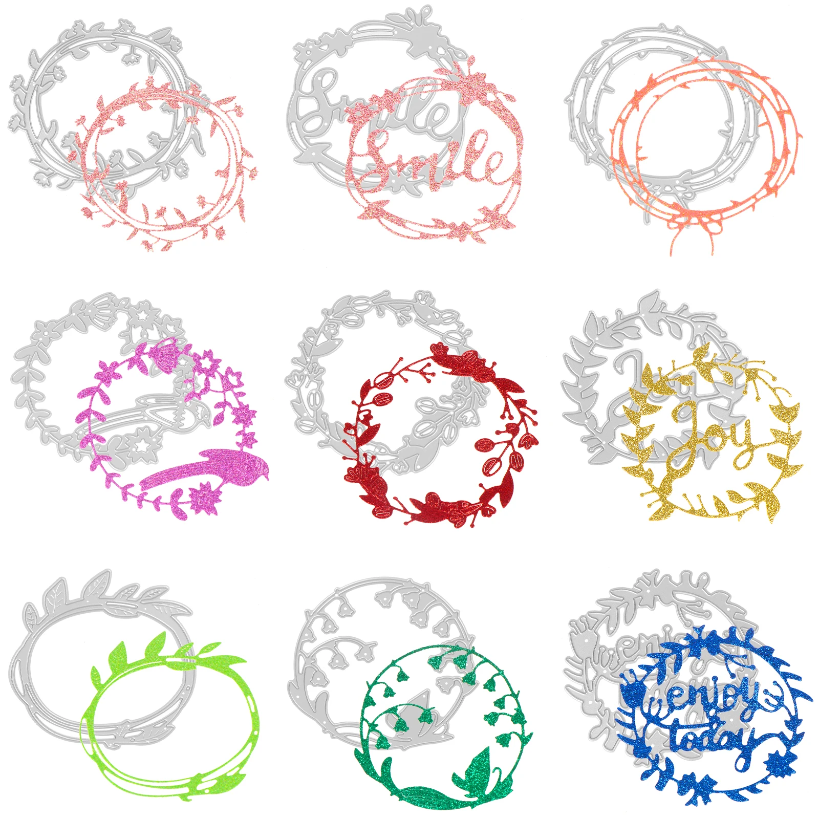 

Трафареты для вырезания металлических цветов, венков, венков, гирлянд, 9 шт.