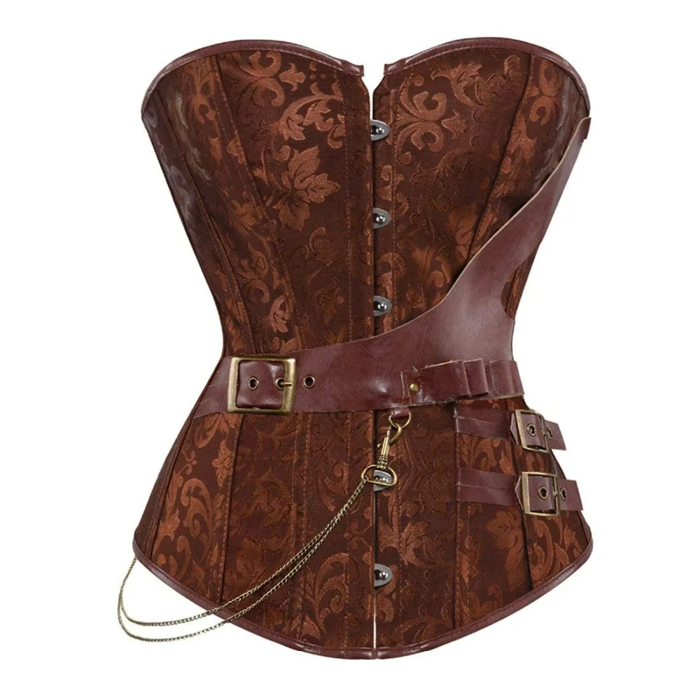 

bustiers top vintage black brown plus size korsett steampunk corset leather pirate lingerie burlesque gothic overbust corsets