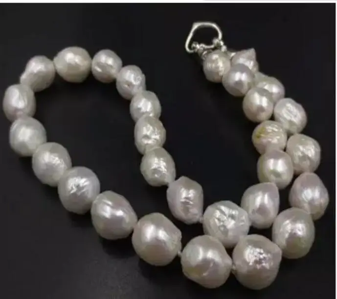 Jewelry Hot selling Big 11-13mm natural White FURROW baroque pearl necklace 17 &quot | Украшения и аксессуары