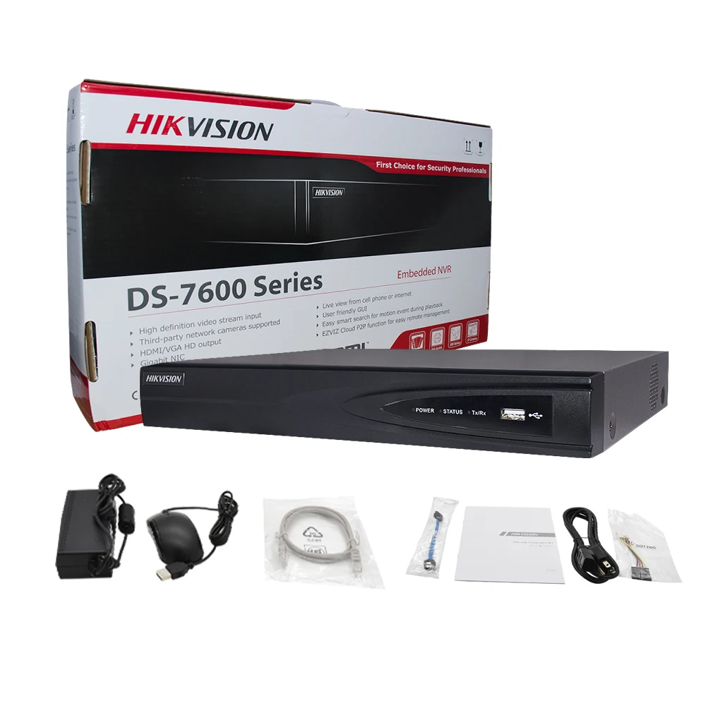 

Hikvision NVR DS-7604NI-Q1/4P DS-7608NI-Q1/8P 4/8CH POE NVR 4MP H.265+ 1 SATA for POE IPC Security Network Video Recorder