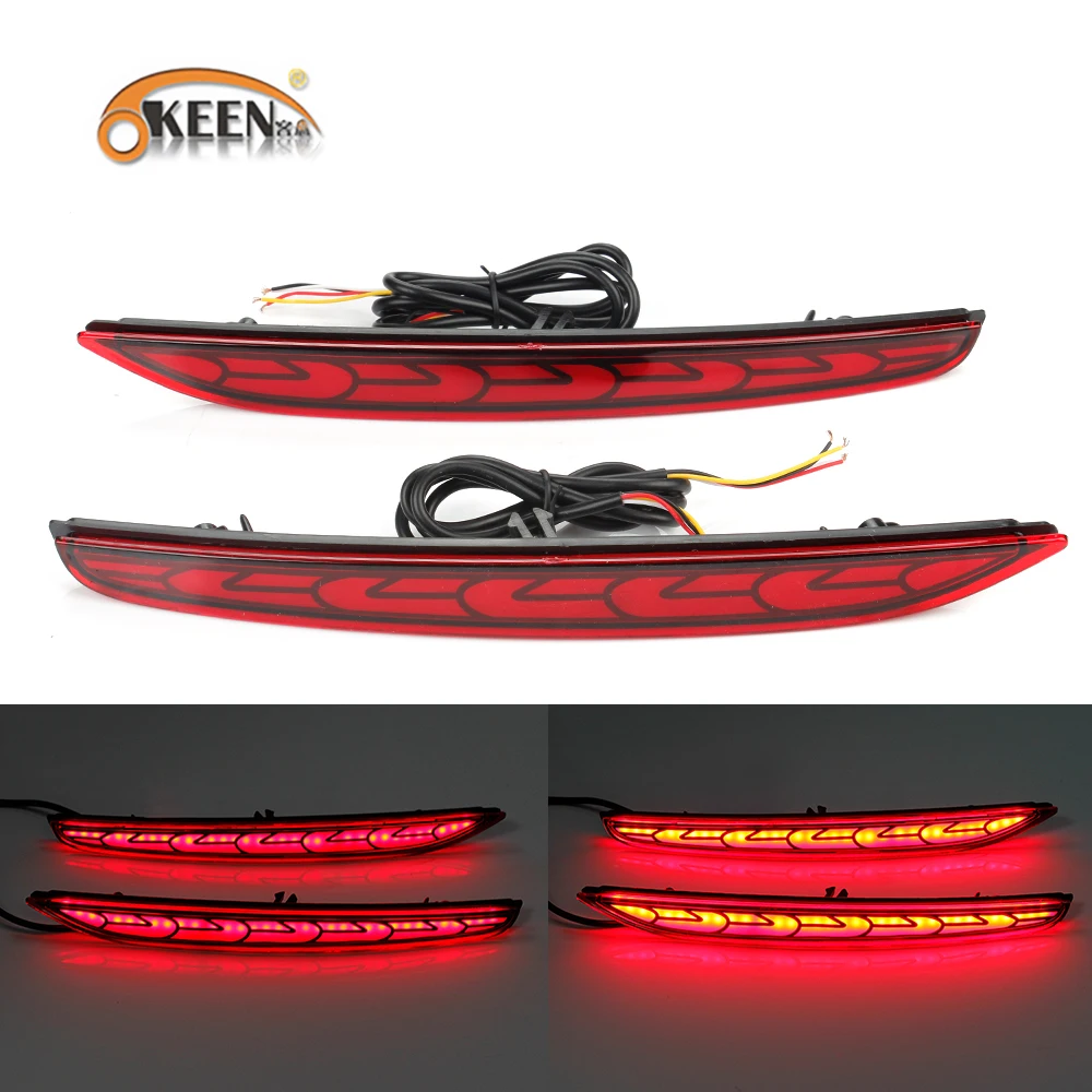 

OKEEN 2pc Led Rear Bumper Reflector Right For Hyundai Xcent i10 2018-2020 Flowing Turn Signal Braking Driving Lamp Car Accessori