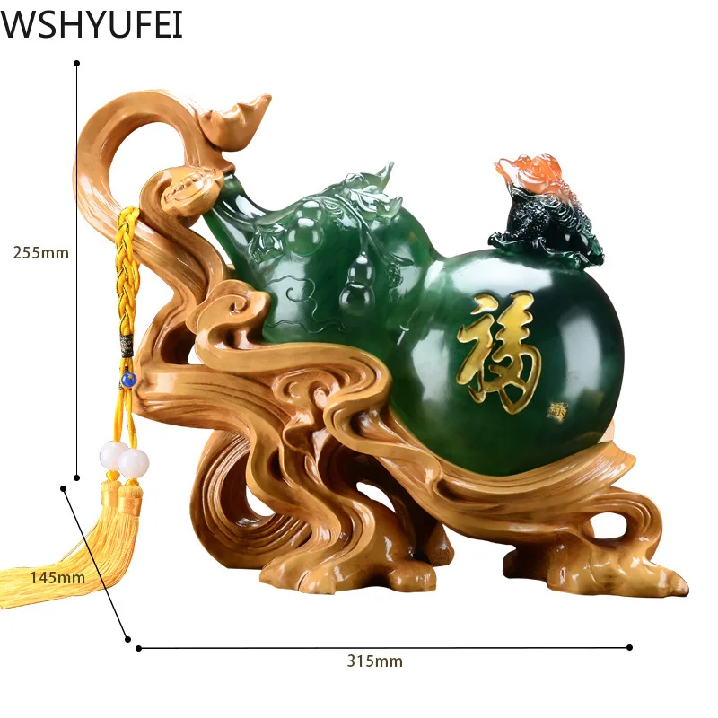

WSHYUFEI Mascot Figurines Gourd Statue Home Decoration Accessories Office desktop Ornaments Sculpture Mascot China Crafts