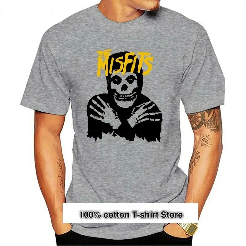 

Camiseta clásica de calavera para hombre, camisa fresca con Logo amarillo