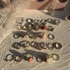 Женские кольца с разноцветными камнями, 8 шт.компл., винтажные, летние, металлические, корейские, для вечевечерние, 2021