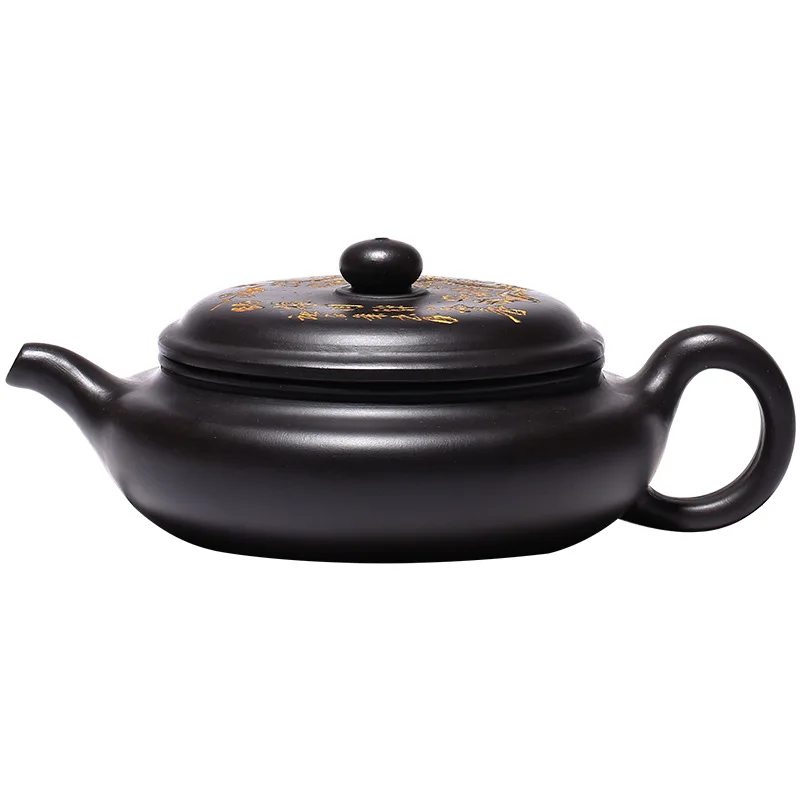 

Yixing origin purple clay teapot master hand made plum blossom flat ancient daily necessities teapot mixed batch