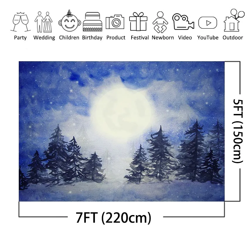 Mocsicka Pine Tree Photography Backdrop Christmas Forest Kids Baby Portrait Photoshoot Background for Photographic Photocall | Электроника