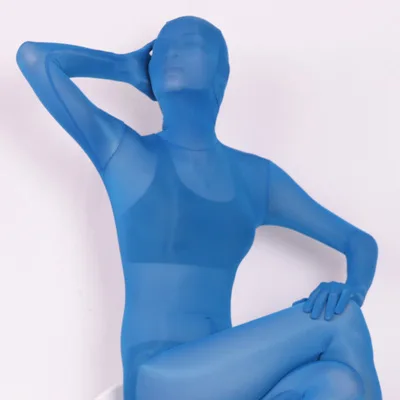 blue Ice Silk(искусственное волокно бесшовное, Прозрачное нижнее белье пикантная обувь эротические полный облегающий костюм эластичный сценический костюм Одна Деталь Ночная сорочка комплект боди - Цвет: blue