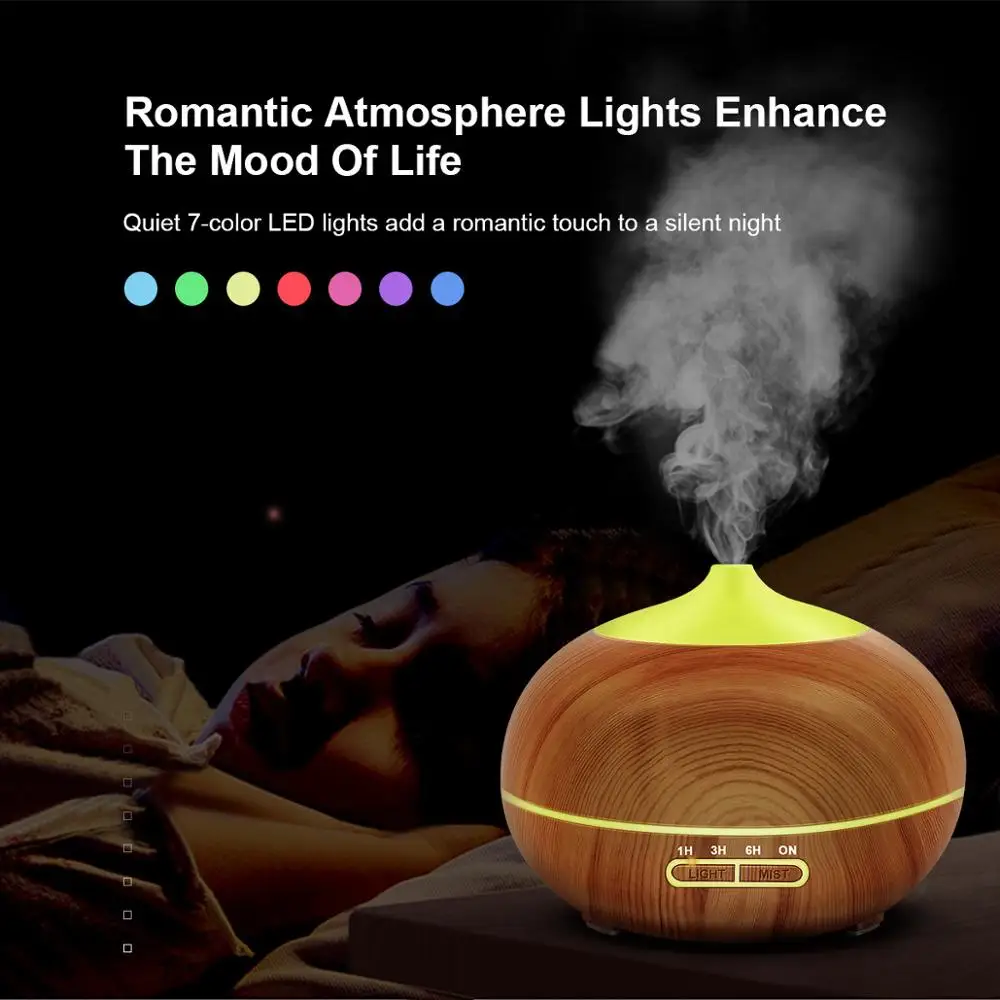 

Humidifier Electric Aroma Air Diffuser Wood Grain Ultrasonic Air Humidifier Essential Oil Aromatherapy Mist Maker Home