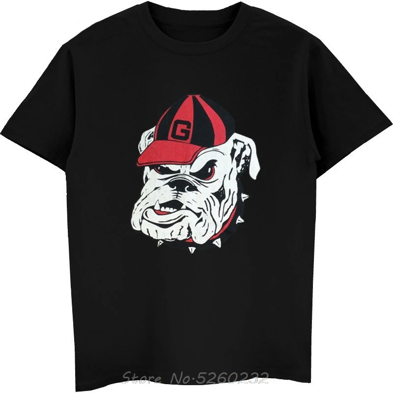 

Футболка мужская с круглым вырезом, хлопок, короткий рукав, забавная, уличная одежда для взрослых, Университет Джорджии УГИ