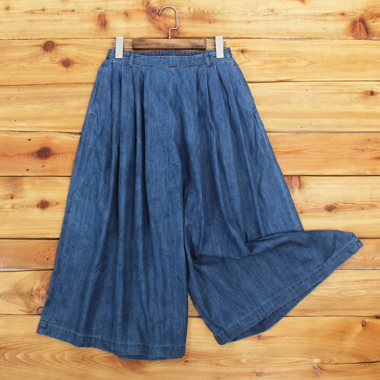 

Джинсы Tencel женские с широкими штанинами, драпированные свободные брюки с эластичным поясом, штаны с завышенной талией, большие плиссирован...