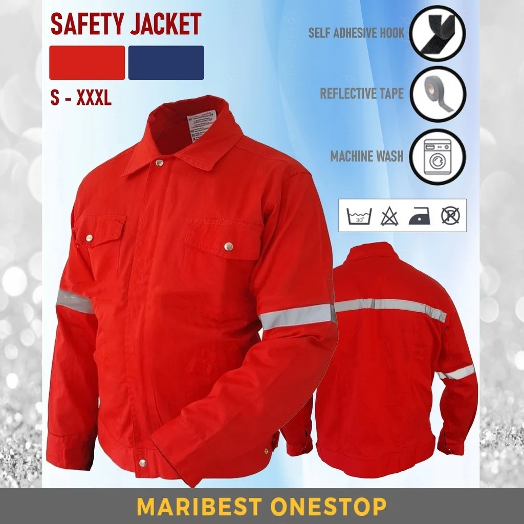 

Защитная куртка Рабочая одежда со светоотражающей лентой Baju Kerja Keselamatan S - 3XL рабочая одежда облегающая куртка