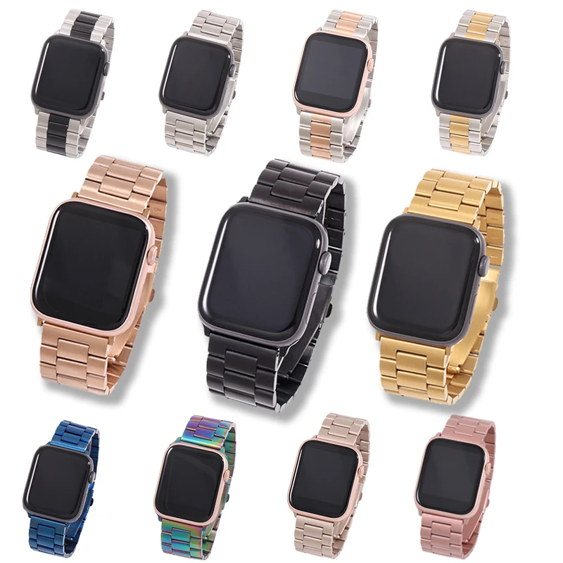 

Band For Apple Watch6 5 4 3 2 1 42mm 38mm 40MM 44MM Metal Stainless Steel Watchband Bracelet Strap for iWatch Series Accessories