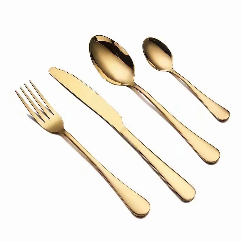 gold 6 sets Spklifey набор посуды 24 шт столовые приборы из нержавеющей стали набор столовых приборов ложка и вилка набор ложка из нержавеющей стали кухонные столовые приборы - Цвет: gold 6 sets