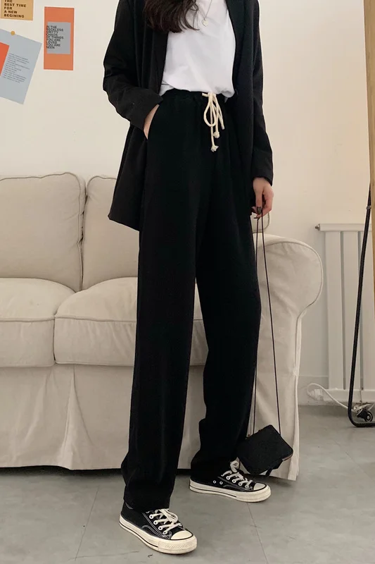 

Реальные снимки, экономичные новые брюки с широкими штанинами для женщин, показывают высокую талию