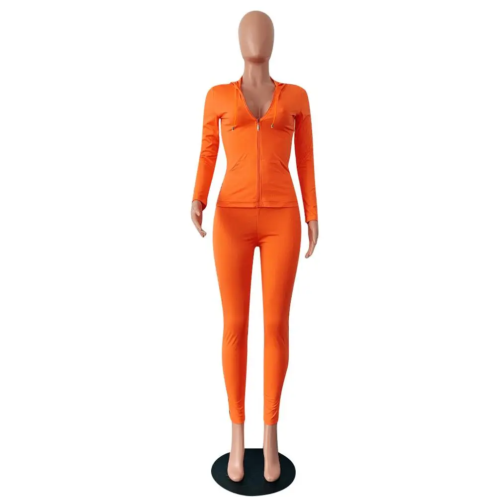 

Sexy Zipper Skinny Women Tracksuit Casaul Cardigan Coats Top With Pencil Pants Two Piece Set Suit Sport Bodycon Women Sets