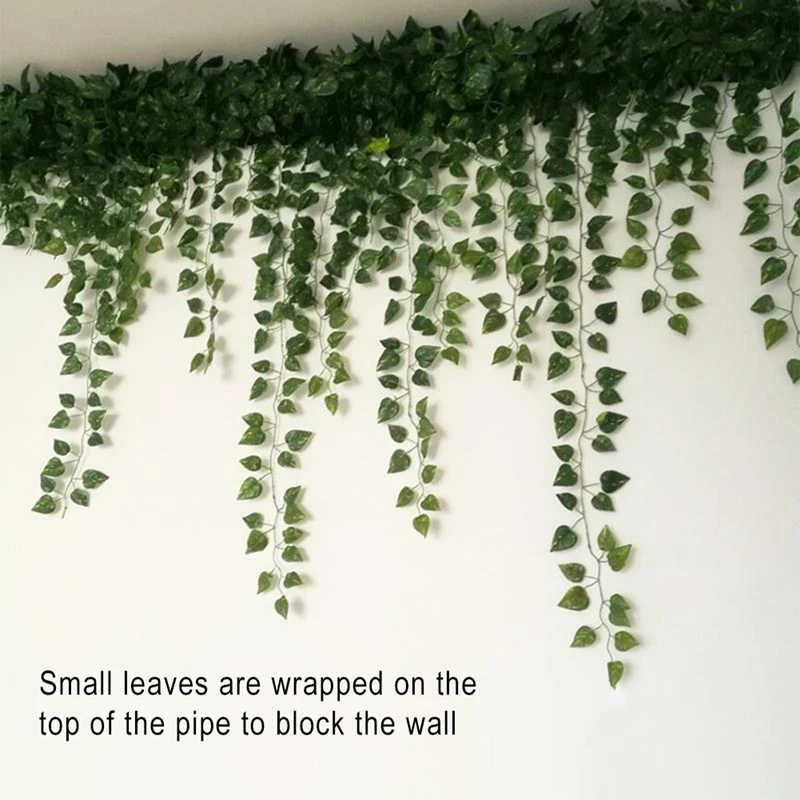 

90pcs Leaf 5 piece 2.4M Home Decor Artificial Ivy Leaf Garland Plants Vine Fake Foliage Flowers Creeper Green Ivy Wreath .