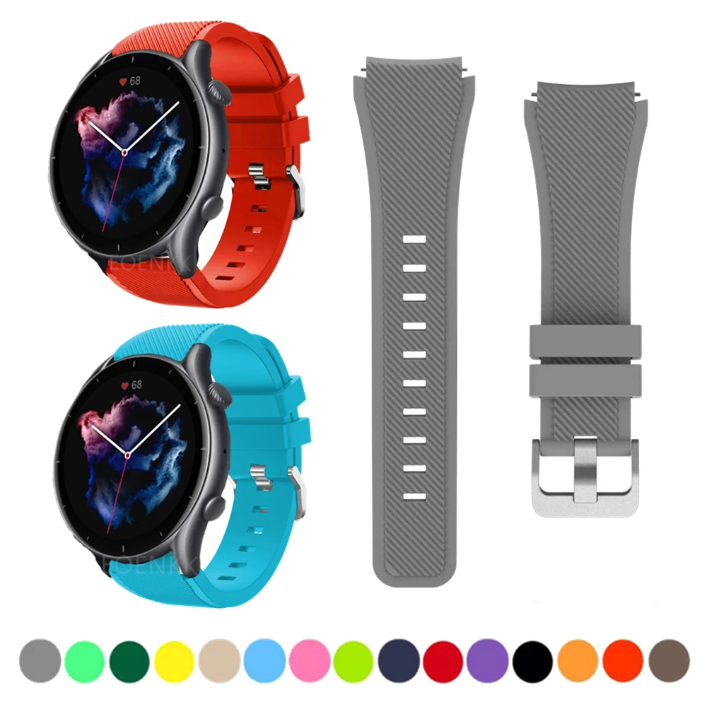 Ремешок силиконовый для наручных часов 22 мм Huami Amazfit GTR 3/3 Pro 2/2e/47 мм/Stratos/Pace - купить