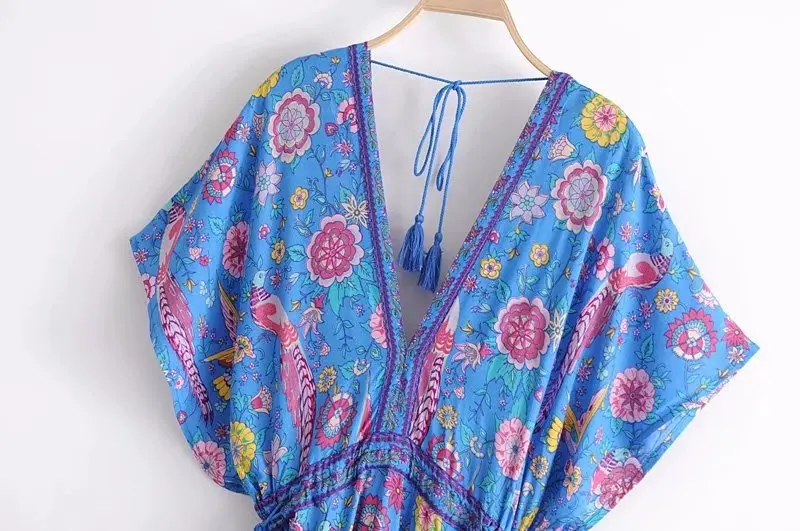 Женское пляжное платье с v образным вырезом Boho Queens длинное богемное и